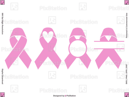 cancer ribbon svg, breast cancer svg, cancer survivor svg, cancer awareness svg, ribbon monogram svg, cancer ribbon art, pink ribbon