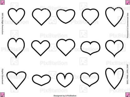 heart outline svg, heart svg, svg valentine, love svg, heart symbol, heart png, valentines day svg, heart clipart bundle, colored heart svg