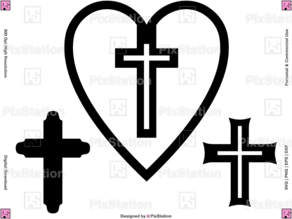 Christian Cross Svg, Cross Svg, Christian Svg, Cross Clipart, Religious Svg, Jesus Svg, Catholic Svg, Baptism Svg, Heart Cross, Jesus Cross Svg, Religious Cross Svg, Faith Svg, Cross Silhouette