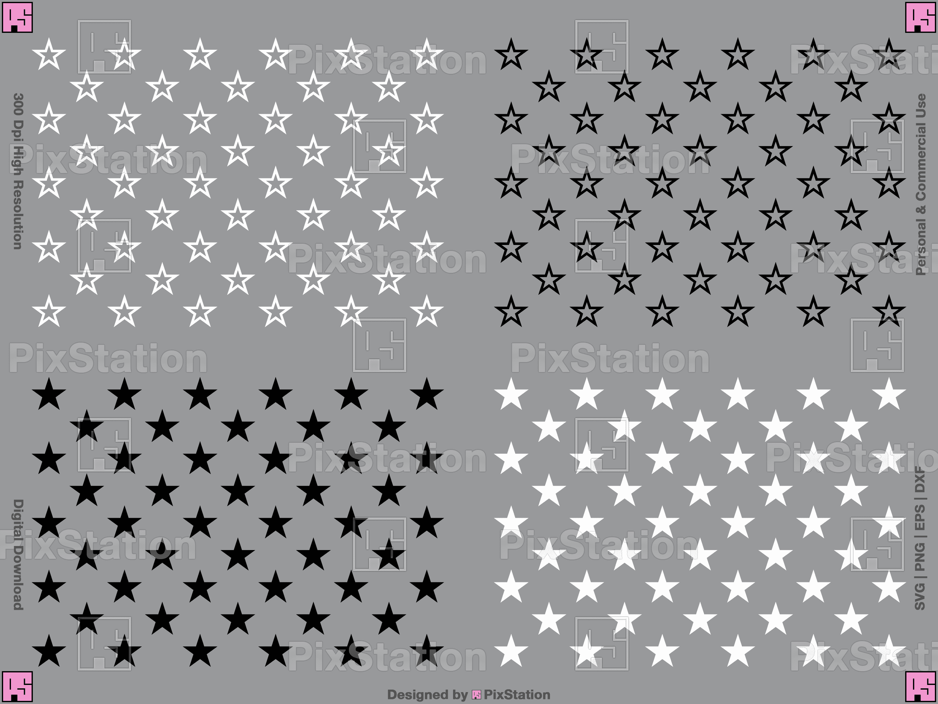 50 American Flag Stars Svg – PixStation