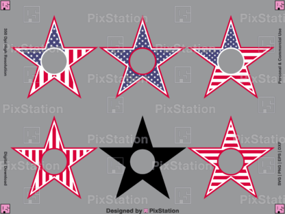american star monogram bundle svg, star monogram svg, patriotic star svg, usa star svg, 4th of july svg