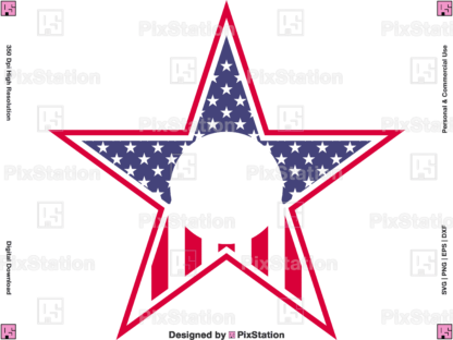 american star monogram svg , star monogram svg, patriotic star svg, usa star svg, 4th of july svg