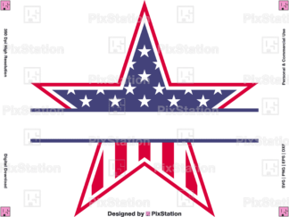 american flag star split svg, star split monogram, patriotic star svg, usa star, 4th of july svg