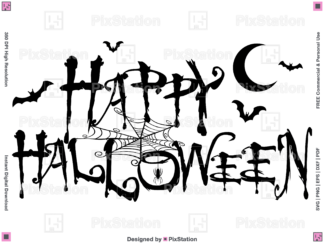 Happy Halloween printable cut file for cricut design space easily instant download clipart files by pixstation store.